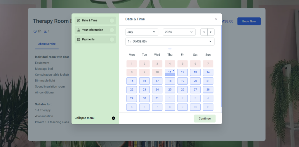 Booking Appointment Demo