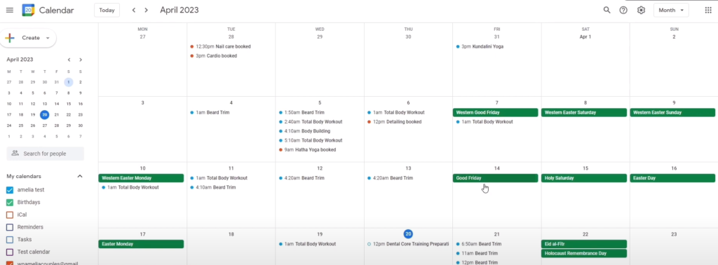 Google Calender Booking